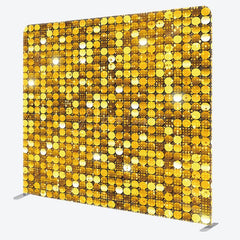 Aperturee - Aperturee Glitter Gold Sequins Dance Party Pillow Case Backdrop