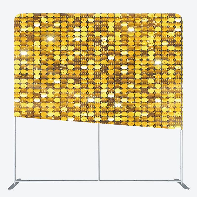 Aperturee - Aperturee Glitter Gold Sequins Dance Party Pillow Case Backdrop
