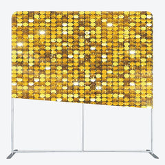 Aperturee - Aperturee Glitter Gold Sequins Dance Party Pillow Case Backdrop