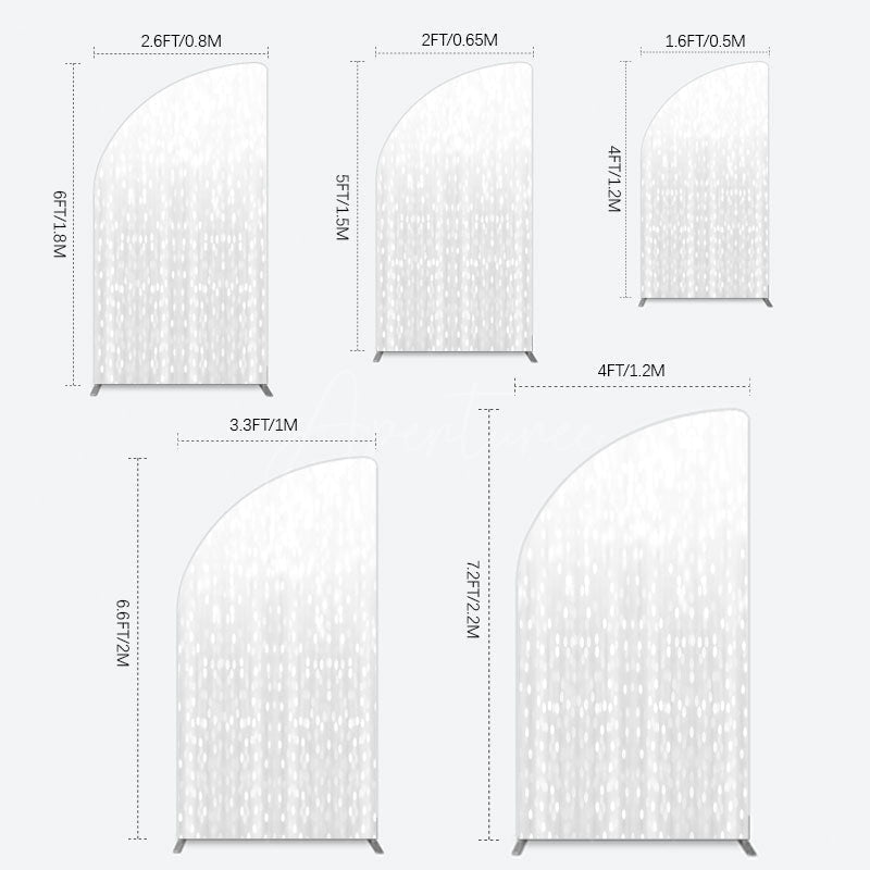 Aperturee - Aperturee Glitter Grey Bokeh Simple Photography Half Moon Arch Backdrop