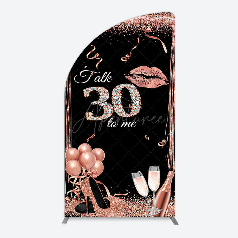 Aperturee - Aperturee Glitter High Heel Happy 30th Birthday Half Moon Arch Backdrop
