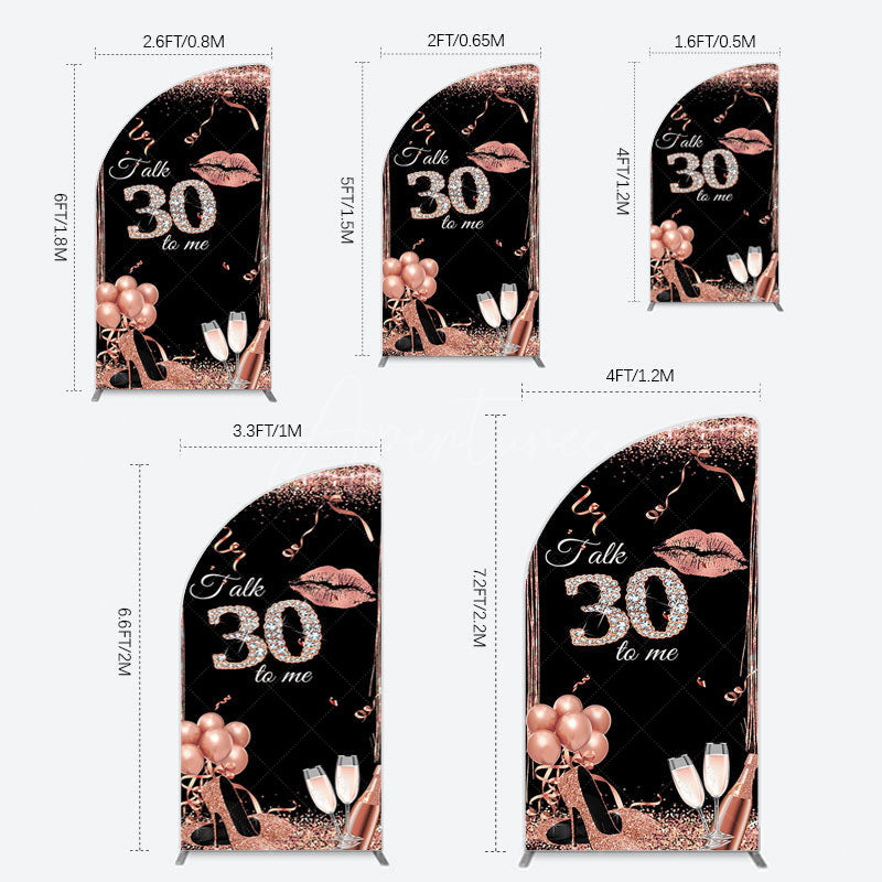 Aperturee - Aperturee Glitter High Heel Happy 30th Birthday Half Moon Arch Backdrop