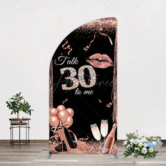 Aperturee - Aperturee Glitter High Heel Happy 30th Birthday Half Moon Arch Backdrop