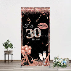 Aperturee - Aperturee Glitter High Heel Happy 30th Birthday Rectangle Backdrop