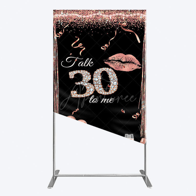 Aperturee - Aperturee Glitter High Heel Happy 30th Birthday Rectangle Backdrop