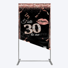 Aperturee - Aperturee Glitter High Heel Happy 30th Birthday Rectangle Backdrop
