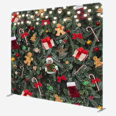 Aperturee - Aperturee Glitter Light Leaves Christmas Pillow Cover Backdrop