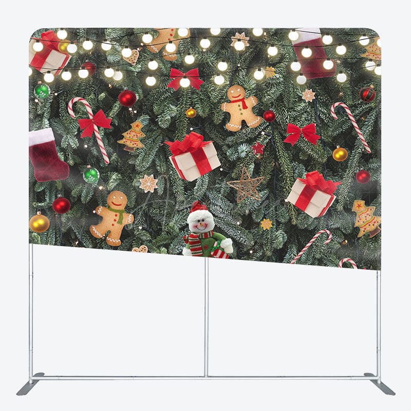 Aperturee - Aperturee Glitter Light Leaves Christmas Pillow Cover Backdrop