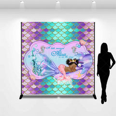 Aperturee - Aperturee Glitter Mermaid Custom Sweet Baby Shower Backdrop