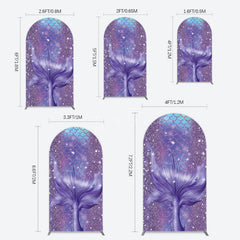 Aperturee - Aperturee Glitter Mermaid Purple Summer Vibe Arch Backdrop