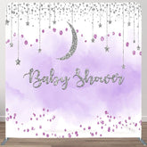 Aperturee - Aperturee Glitter Moon Baby Shower Square Tension Backdrop