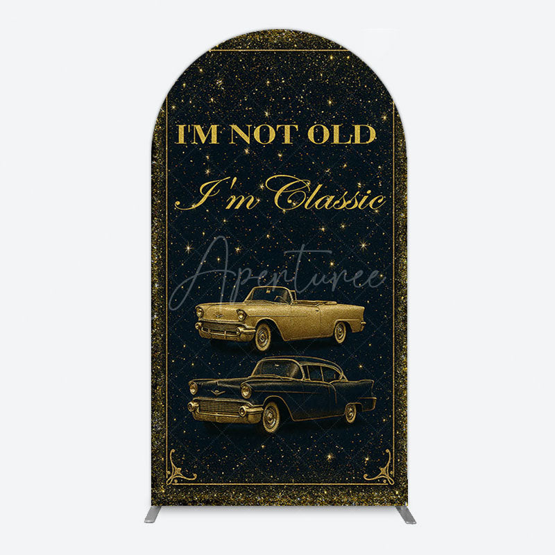 Aperturee - Aperturee Glitter Not Old But Classic Birthday Arch Backdrop