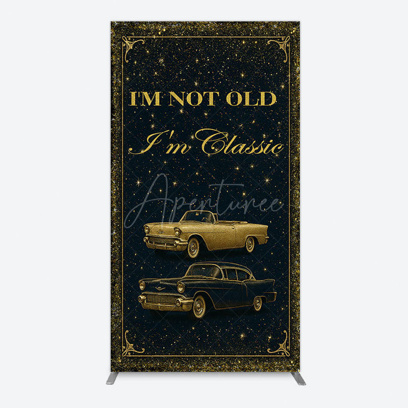 Aperturee - Aperturee Glitter Not Old But Classic Birthday Rectangle Backdrop