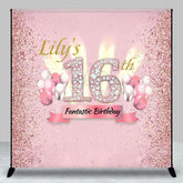 Aperturee - Aperturee Glitter Pink Balloon Sweet Custom Birthday Backdrop