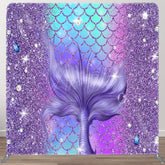 Aperturee - Aperturee Glitter Purple Mermaid Tail Square Tension Backdrop
