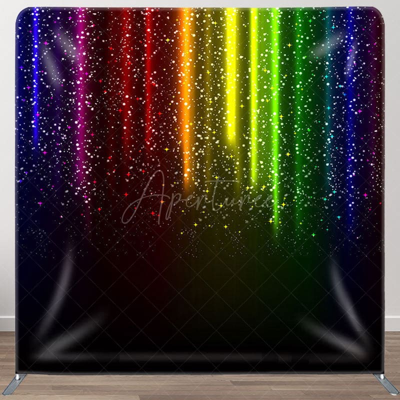 Aperturee - Aperturee Glitter Rainbow Color Fabric Backdrop Cover for Birthday