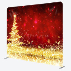 Aperturee - Aperturee Glitter Red Christmas Pillow Case Tension Backdrop