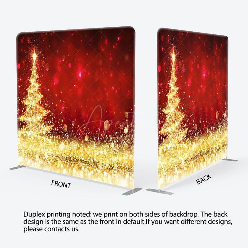 Aperturee - Aperturee Glitter Red Christmas Pillow Case Tension Backdrop