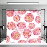 Aperturee - Aperturee Glitter Repetitive Various Pink Flowers Backdrop