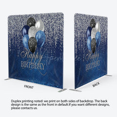 Aperturee - Aperturee Glitter Silver Balloons Fabric Backdrop Cover for Birthday