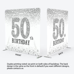 Aperturee - Aperturee Glitter Silver Theme Fabric Backdrop Cover for Birthday