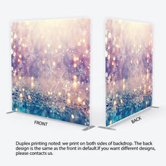 Aperturee - Aperturee Glitter Snowflake Bokeh Square Double-Sided Backdrop Purple Pink Blue Gold Sparkling Winter Decor