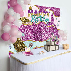 Aperturee - Aperturee Glitter Special Mermaid Tail Birthday Backdrop