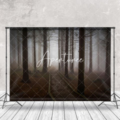 Aperturee - Aperturee Gloomy Misty Dawn Forest Stone Path Forest Backdrop