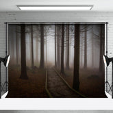 Aperturee - Aperturee Gloomy Misty Dawn Forest Stone Path Forest Backdrop