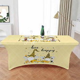 Aperturee - Aperturee Gnome Daisy Flower Honey Bee Lovely Stretch Table Cover
