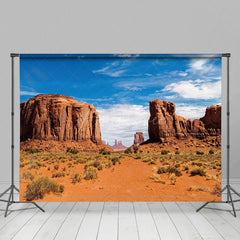 Aperturee - Aperturee Gobi Desert Blue Sky Clouds Photography Backdrop