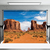 Aperturee - Aperturee Gobi Desert Blue Sky Clouds Photography Backdrop