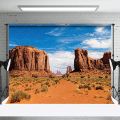 Aperturee - Aperturee Gobi Desert Blue Sky Clouds Photography Backdrop