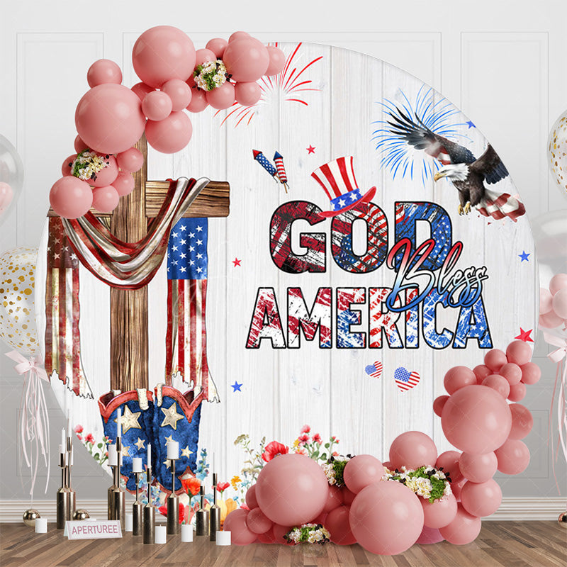 Aperturee - Aperturee God Bless America Round Independence Day Backdrop