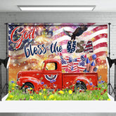 Aperturee - Aperturee God Bless The USA Truck Eagle Photography Backdrop