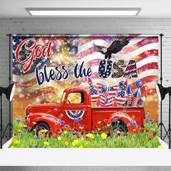 Aperturee - Aperturee God Bless The USA Truck Eagle Photography Backdrop
