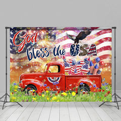 Aperturee - Aperturee God Bless The USA Truck Eagle Photography Backdrop