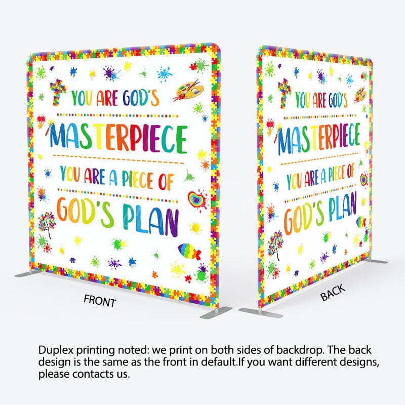 Aperturee - Aperturee Gods Plan Puzzle Birthday Tension Fabric Backdrop