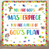 Aperturee - Aperturee Gods Plan Puzzle Birthday Tension Fabric Backdrop