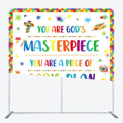 Aperturee - Aperturee Gods Plan Puzzle Birthday Tension Fabric Backdrop