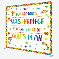 Aperturee - Aperturee Gods Plan Puzzle Birthday Tension Fabric Backdrop