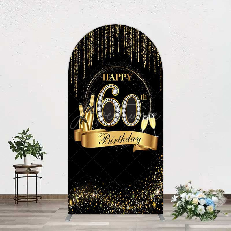 Aperturee Aperturee Gold 60Th Birthday Women Birthday Arch Backdrop