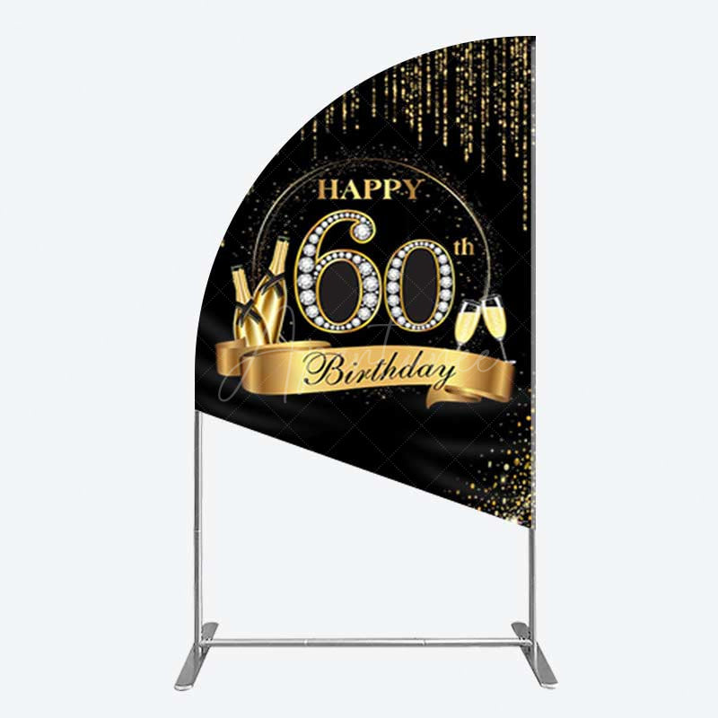 Aperturee Aperturee Gold 60Th Birthday Women Birthday Half Moon Arch Backdrop
