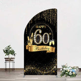 Aperturee Aperturee Gold 60Th Birthday Women Birthday Half Moon Arch Backdrop