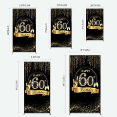 Aperturee Aperturee Gold 60Th Birthday Women Birthday Rectangle Backdrop