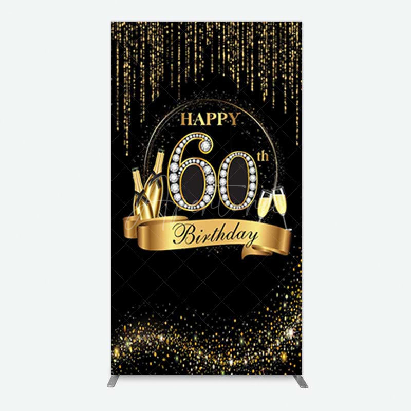 Aperturee Aperturee Gold 60Th Birthday Women Birthday Rectangle Backdrop