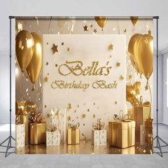 Aperturee - Aperturee Gold Balloon Celebration Custom Birthday Backdrop
