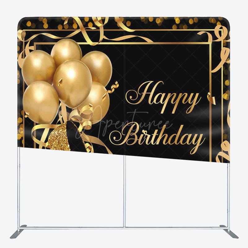 Aperturee - Aperturee Gold Balloon High Heels Fabric Backdrop Cover for Birthday