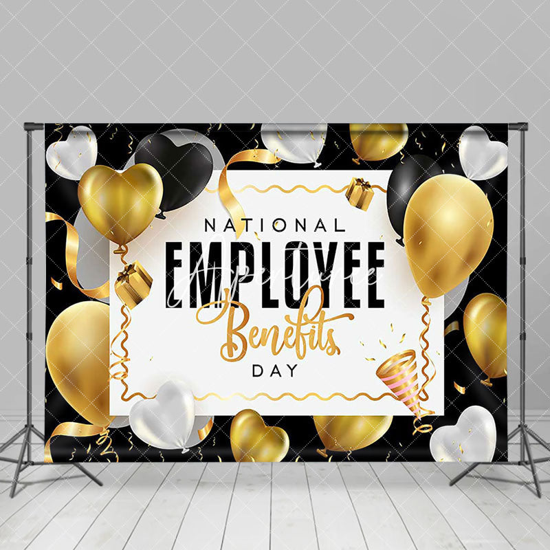 Aperturee - Aperturee Gold Balloon National Employee Benefits Day Backdrop