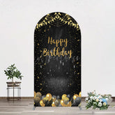 Aperturee - Aperturee Gold Balloons Glitter Bokeh Birthday Arch Backdrop
